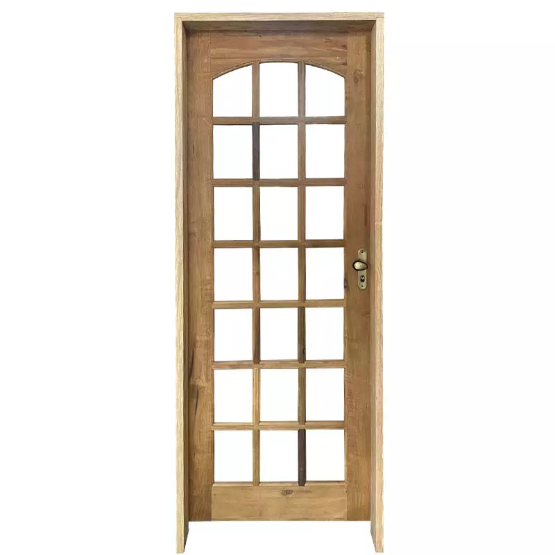 Porta Tauari maciça vidro arco